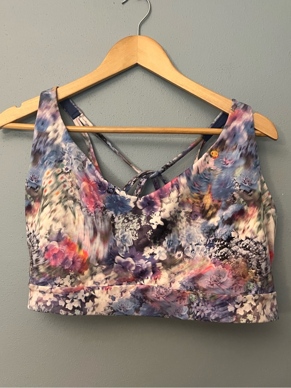 Athleta Floral Strappy Sports Bra